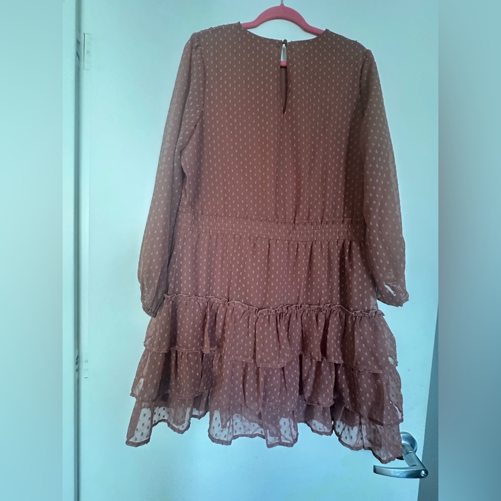 Women’s Express Mauve Ruffle Dot Dress